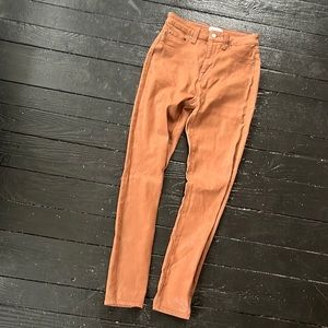 Pistola Aline High Rise Skinny Coated Jeans. Cognac. 27. Like new condition.